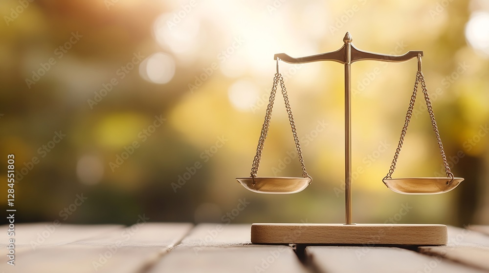 Poster scales of justice in soft natural light symbolizing fairness and equality : generative ai