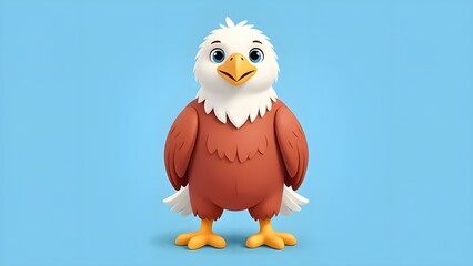 Naklejka premium Cartoon Hawk's Brave Adventure