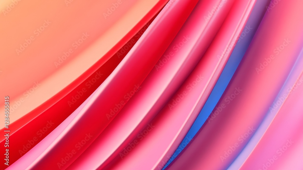 Aufkleber vibrant wave patterns in shades of red and pink creating a dynamic abstract background