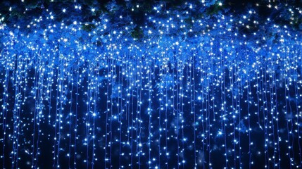 Blue string lights decoration