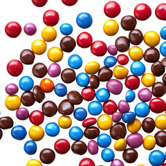 Obraz premium colorful candies scattered isolated on transparent background