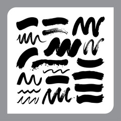 Abstract Ink Brush Strokes Collection.