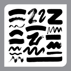 Abstract Ink Brush Strokes Collection.