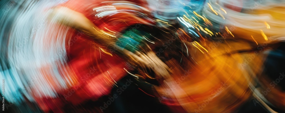 Poster abstract motion blur with vibrant color swirls and dynamic light streaks