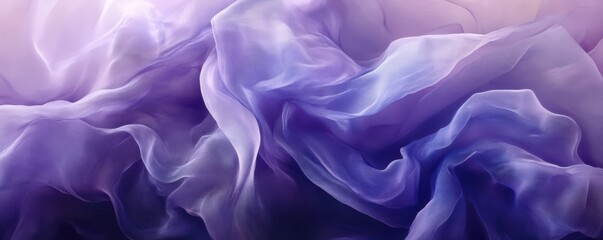 Obraz premium Flowing lavender and purple fabric with soft wavy patterns