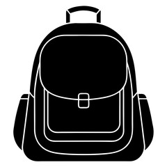 Backpack School Bag Icon Set Vector Art Illustration for Education and Travel Design