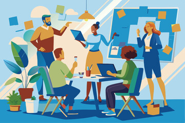 group of people working together