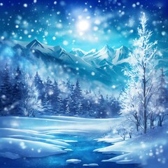 winter landscape with trees and snow