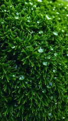 Obraz premium Wet green moss on the rocks