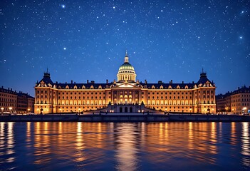 Stockholm: Royal Palace Illuminated at Night