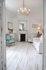 Elegant Parisian apartment with vintage French decor and chandelier