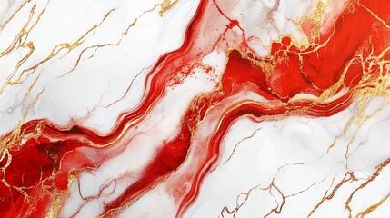 Sophisticated Red and Gold Marble Texture with Modern Decor