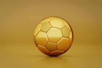 Golden Soccer ball / football on a golden seamless background. Concept: Big Business in sports,...