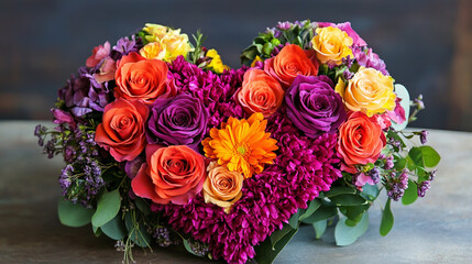 Vibrant Colorful Bouquet Of Summer Flowers Copy space image of rows of cloth and plastic fake flowers in vibrant colors arranged on a white background from a high angle top view