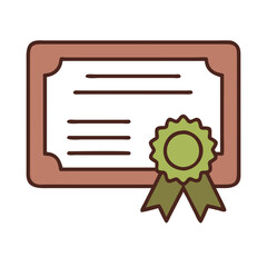 Certificate Diploma Icon Vector Art Illustration for Education and Achievement Recognition