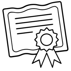 Certificate Diploma Icon Vector Art Illustration for Education and Achievement Recognition