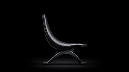 Fototapeta premium Modern Black Chair Design with Smooth Curves and Unique Form
