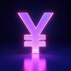 Obraz premium Yen currency symbol (¥) made of glass or crystal