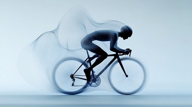 Dynamic Bicycle Motion with Flowing Lines Representing Speed