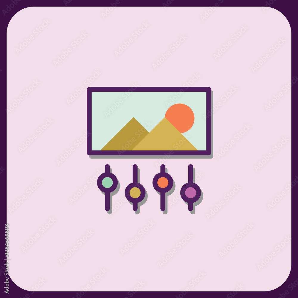 Poster image editing interface with customizable sliders