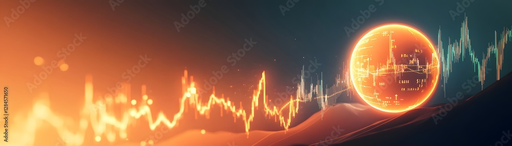 Poster an abstract depiction of digital data and analytics, showcasing vibrant energy waves and a glowing s