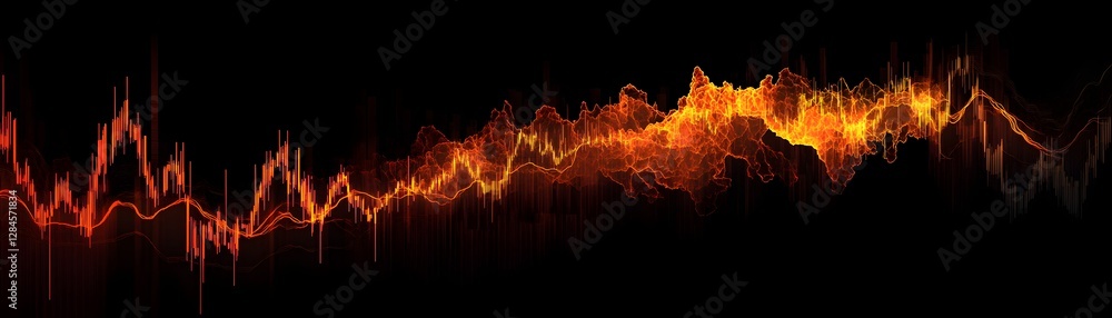 Poster an abstract representation of sound waves, featuring dynamic colors and fluid movement. ideal for vi