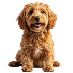 golden doodle dog isolated on a white transparent background