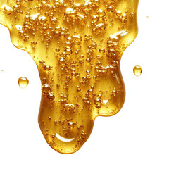 Naklejka premium Golden liquid dripping down png isolated on a white transparent background