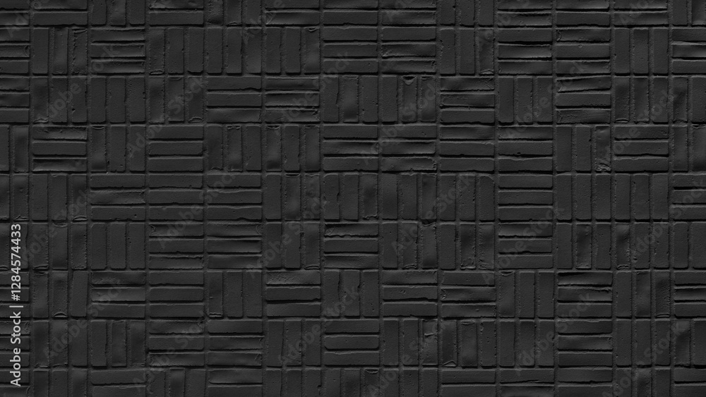 Aufkleber a black and white photo of a brick wall with a black and white pattern. the wall is made of bricks a