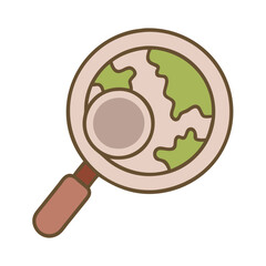 Magnifying Glass Icon Set Vector Art Illustration for Research and Discovery