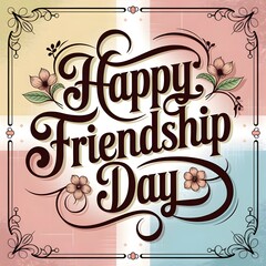 Fototapeta premium friendship day lettering logo design background