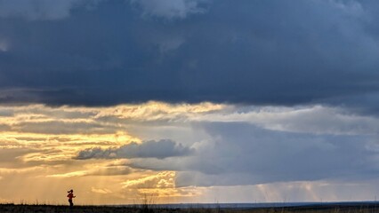 time lapse clouds, runner 