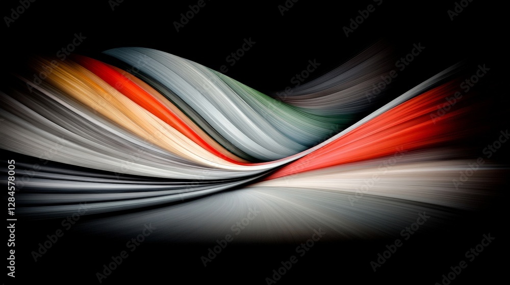 Poster abstract flowing waves of color on a dark background