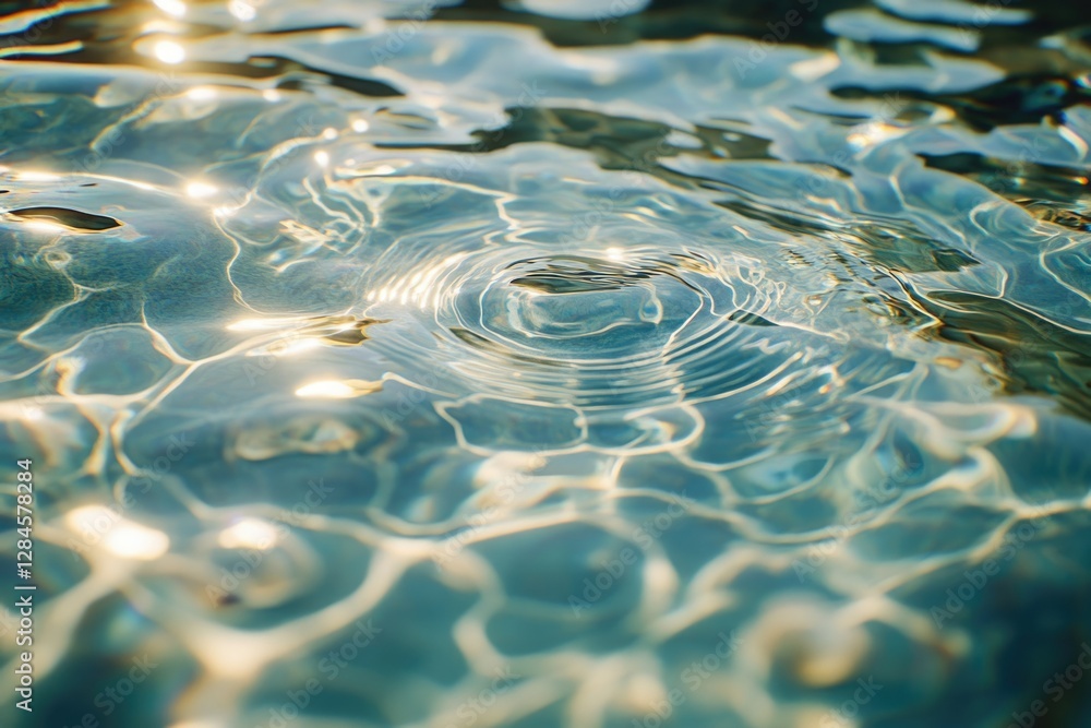 Poster close-up of sunlit water ripples creating a mesmerizing pattern.
