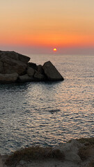 Golden hour ocean beach view