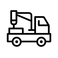 Naklejka premium Minimalistic Crane truck icon representing construction or machinery