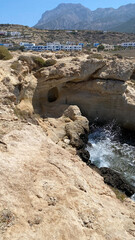 Ocean and rocks historical