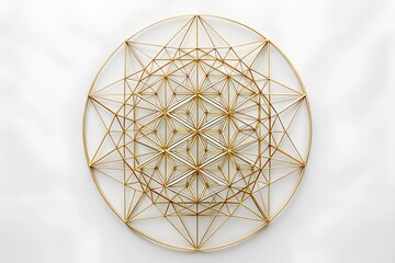  A minimalistic black-and-white sacred geometry grid with golden proportion