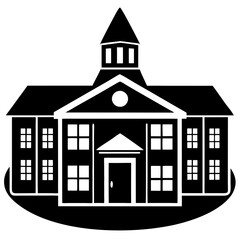 School Building Icon Set Vector Art Illustration for Education and Learning Designs