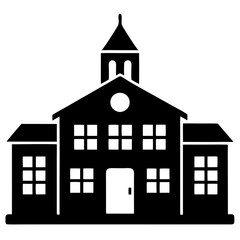 School Building Icon Set Vector Art Illustration for Education and Learning Designs