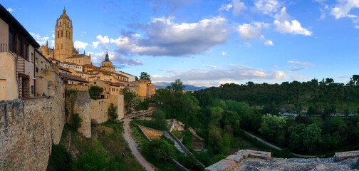 View on the Alcazar castle in Segovia, Spain