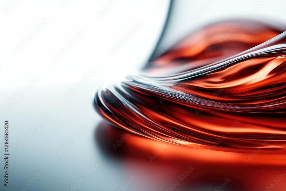 Aufkleber abstract red and grey liquid swirls, creating a dynamic, flowing composition.