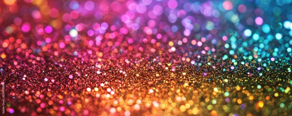 Poster colorful bokeh background with vibrant multicolored glitter and sparkling light