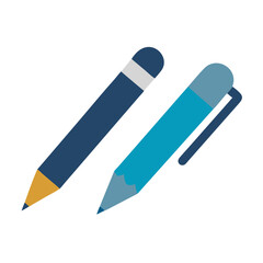 Pen and Pencil Icon Set Vector Art Illustration for Writing and Design