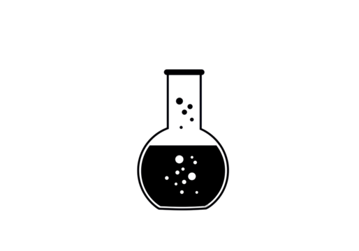 Isolated Round Bottom Flask with Bubbling Liquid