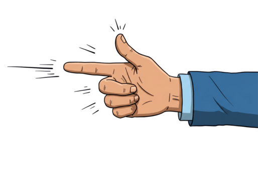 Isolated Hand Forming Finger Gun Gesture