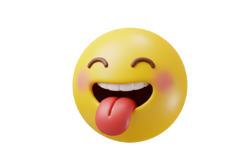 Isolated Winking Emoji with Tongue Sticking Out