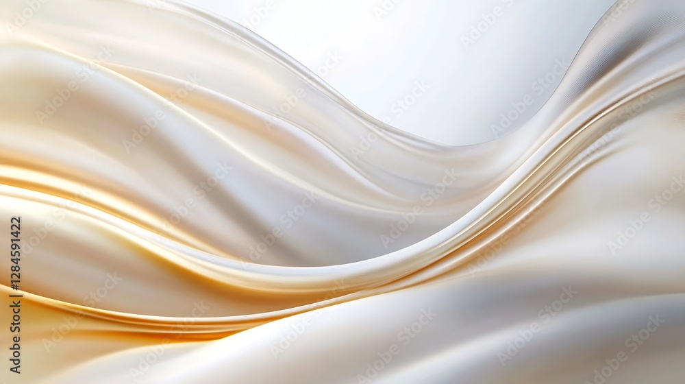 Poster Elegant smooth silk fabric waves creating an abstract soft light effect : Generative AI