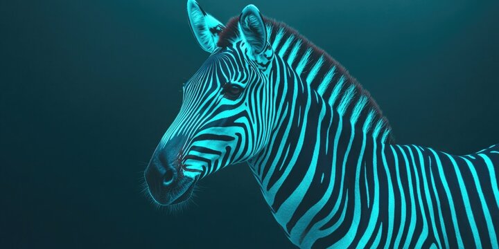 A zebra swimming in an underwater environment, showcasing its unique adaptation to marine environments. This captivating image is a rare glimpse into the life of this aquatic-adapted animal.