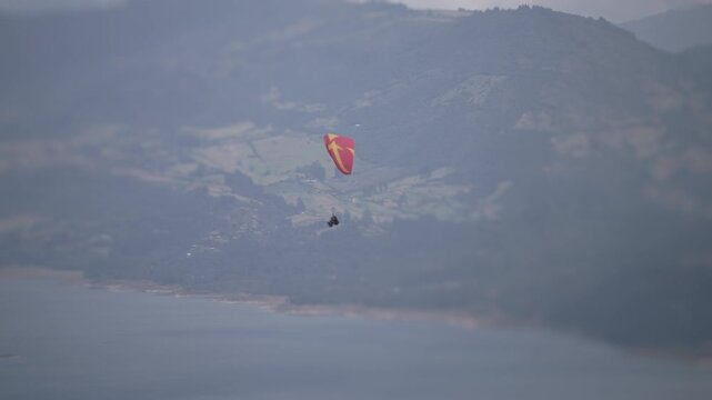Paragliding flight sky soar like a bird of freedom